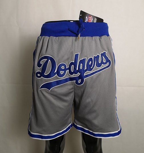2020 Men NBA Los Angeles Dodgers grey shorts